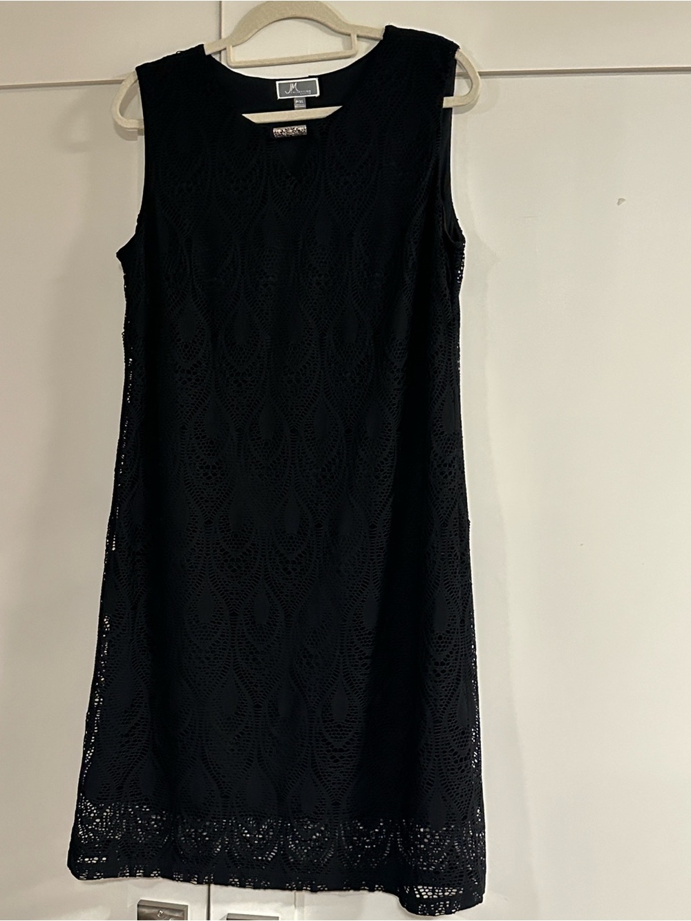 JM Collection Black Sleeveless Lace Midi Dress, Petite XL